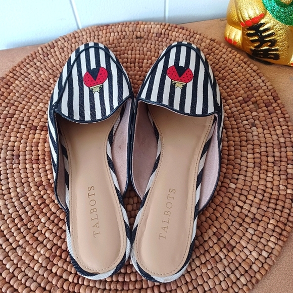 Talbots Striped Ladybug Mules - Picture 4 of 6